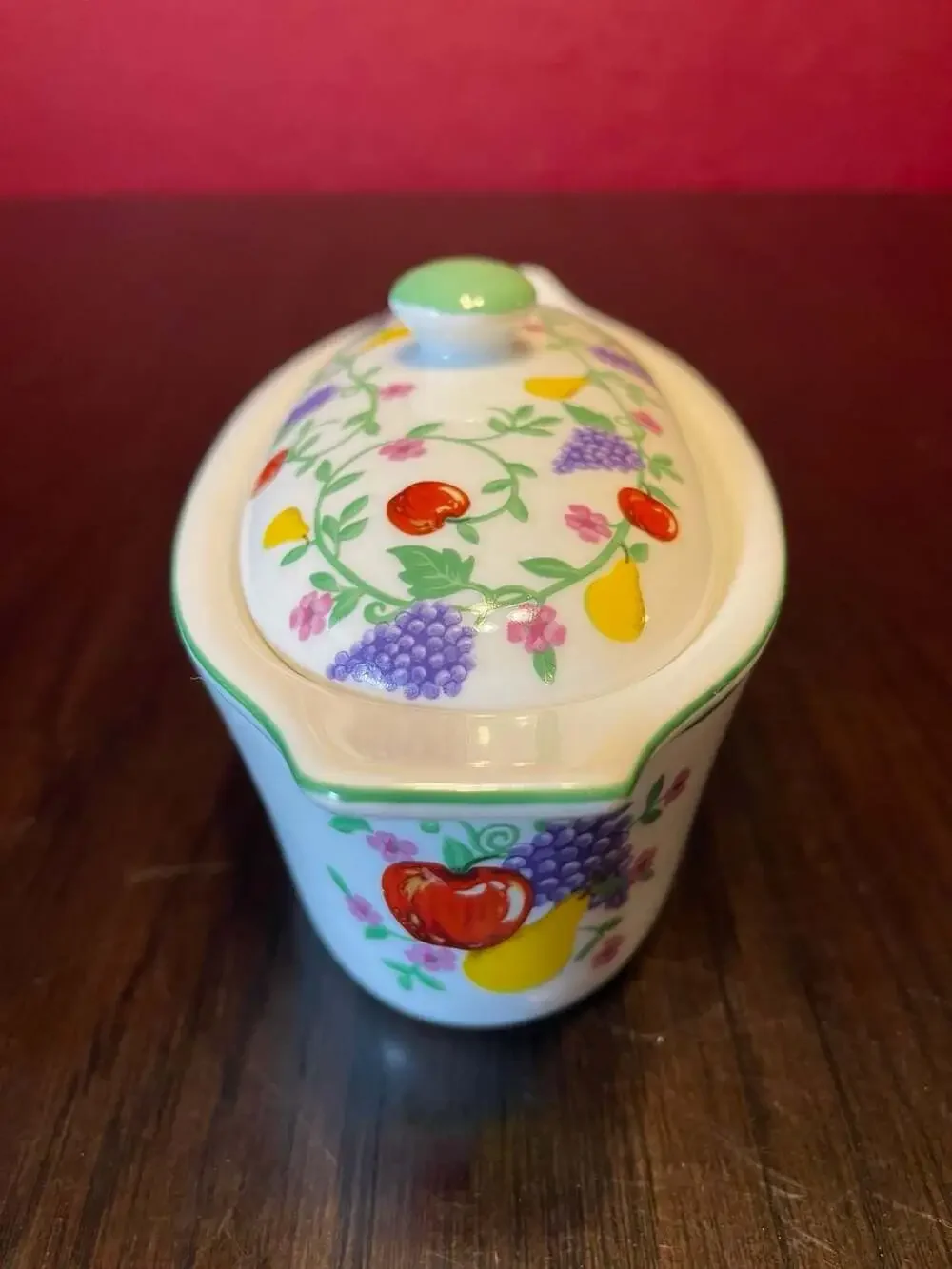 Cook Street Fruit Design Butter Boat Covered Dish